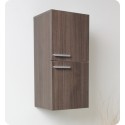 Fresca Gray Oak Bathroom Linen Side Cabinet w/ 2 Storage Areas