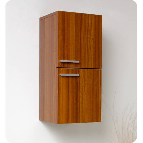 Fresca Teak Bathroom Linen Side Cabinet w/ 2 Storage Areas