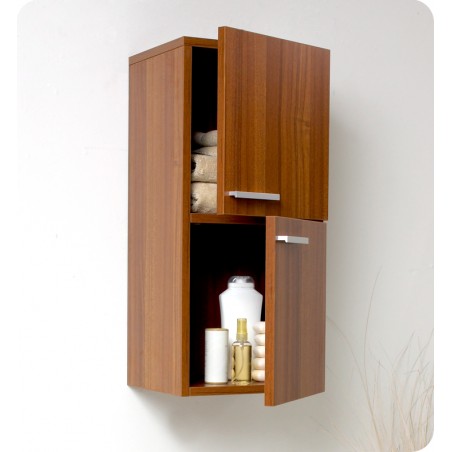 Fresca Teak Bathroom Linen Side Cabinet w/ 2 Storage Areas