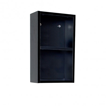 Fresca Black Bathroom Linen Side Cabinet w/ 2 Open Storage Areas