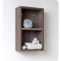 Fresca Gray Oak Bathroom Linen Side Cabinet w/ 2 Open Storage Areas