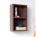 Fresca Walnut Bathroom Linen Side Cabinet w/ 2 Open Storage Areas