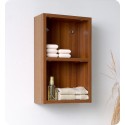 Fresca Teak Bathroom Linen Side Cabinet w/ 2 Open Storage Areas