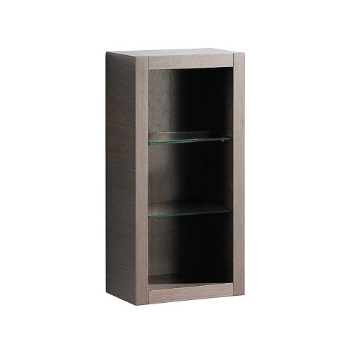 Fresca Gray Oak Bathroom Linen Side Cabinet w/ 2 Glass Shelves