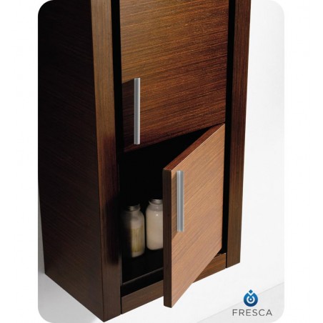 Fresca Wenge Brown Bathroom Linen Side Cabinet w/ 2 Doors