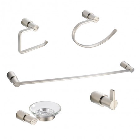 Fresca Magnifico 5-Piece Bathroom Accessory Set - Brushed Nickel