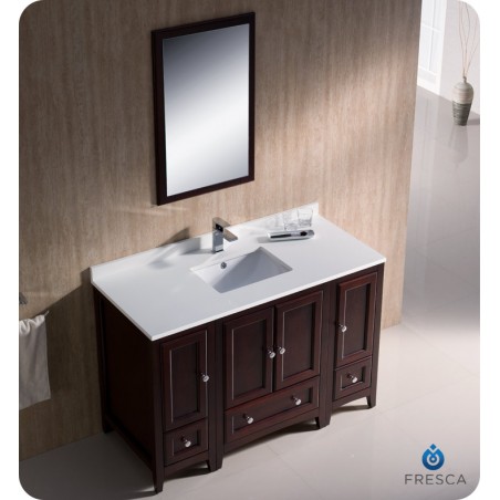 Fresca Oxford 48" Mahogany Traditional Bathroom Vanity w/ 2 Side Cabinets