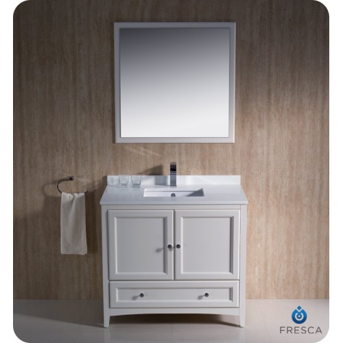 Fresca Oxford 36" Antique White Traditional Bathroom Vanity