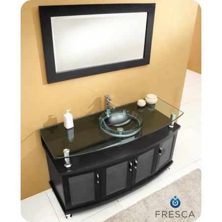Fresca Contento 55" Espresso Modern Bathroom Vanity w/ Mirror