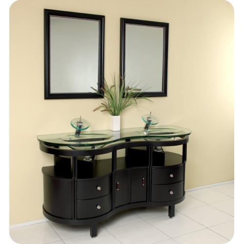 Fresca Unico Espresso Modern Bathroom Vanity w/ Mirrors