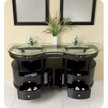 Fresca Unico Espresso Modern Bathroom Vanity w/ Mirrors