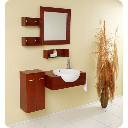 Fresca Stile Modern Bathroom Vanity w/ Mirror & Side Cabinet