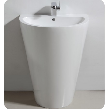 Fresca Parma White Pedestal Sink w/ Medicine Cabinet - Modern Bathroom Vanity