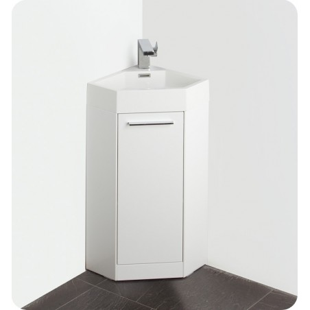 Fresca Coda 14" White Modern Corner Bathroom Vanity