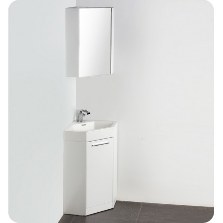 Fresca Coda 18" White Modern Corner Bathroom Vanity