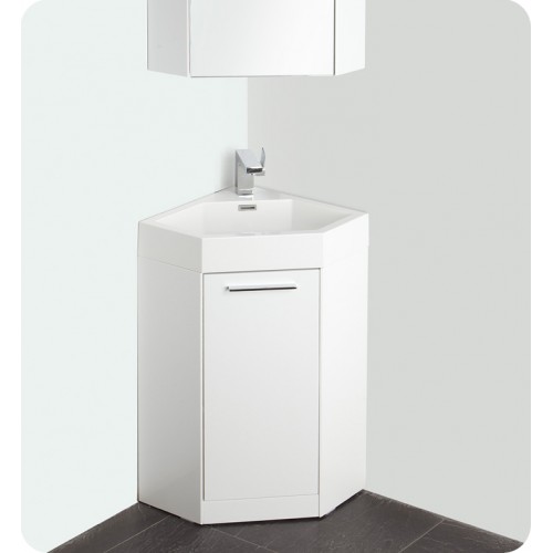 Fresca Coda 18" White Modern Corner Bathroom Vanity