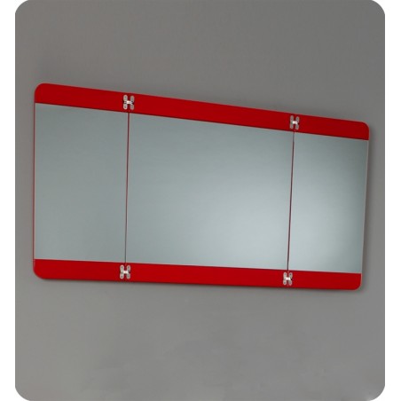 Fresca Energia Red Modern Bathroom Vanity w/ Three Panel Folding Mirror