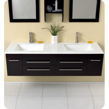 Fresca Bellezza Espresso Modern Double Sink Bathroom Vanity