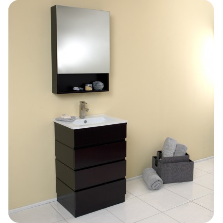 Fresca Amato Espresso Modern Bathroom Vanity w/ Medicine Cabinet