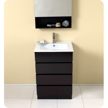 Fresca Amato Espresso Modern Bathroom Vanity w/ Medicine Cabinet