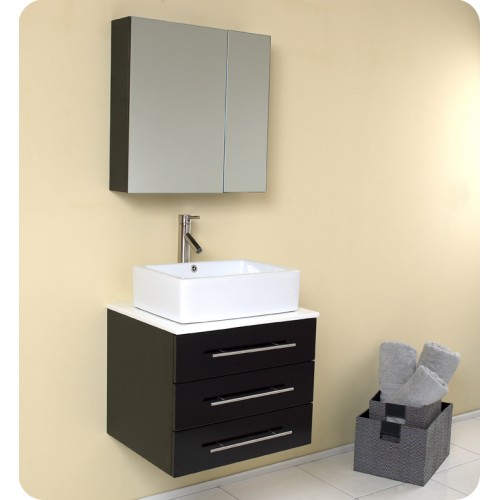 Fresca Modella Espresso Modern Bathroom Vanity w/ Medicine Cabinet