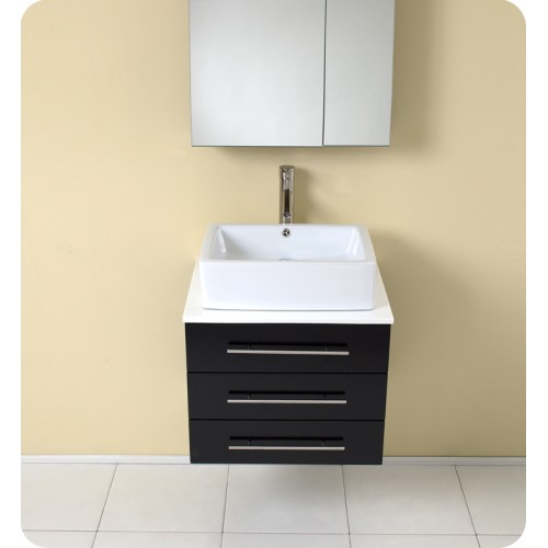 Fresca Modella Espresso Modern Bathroom Vanity w/ Medicine Cabinet