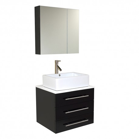 Fresca Modella Espresso Modern Bathroom Vanity w/ Medicine Cabinet