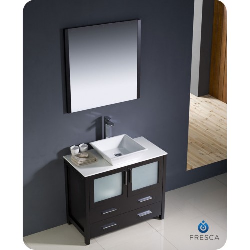 Fresca Torino 36" Espresso Modern Bathroom Vanity w/ Vessel Sink