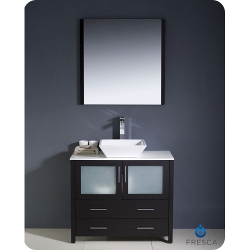 Fresca Torino 36" Espresso Modern Bathroom Vanity w/ Vessel Sink