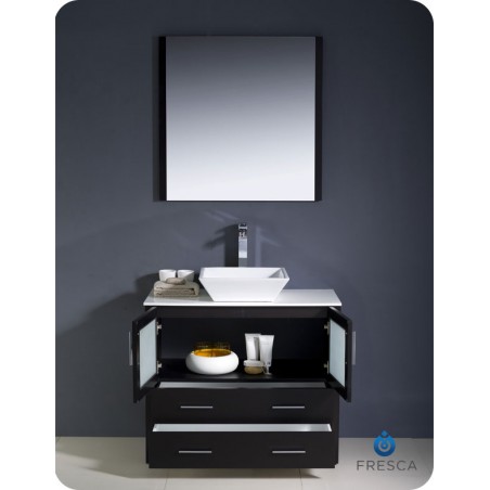 Fresca Torino 36" Espresso Modern Bathroom Vanity w/ Vessel Sink