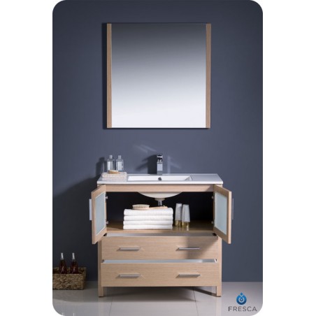 Fresca Torino 36" Light Oak Modern Bathroom Vanity w/ Integrated Sink