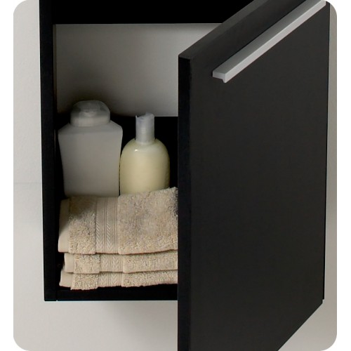 Fresca Pulito Small Black Modern Bathroom Vanity w/ Tall Mirror