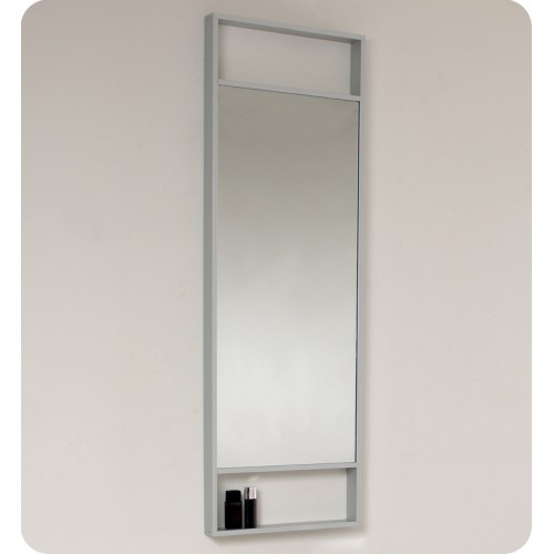 Fresca Pulito Small Gray Oak Modern Bathroom Vanity w/ Tall Mirror