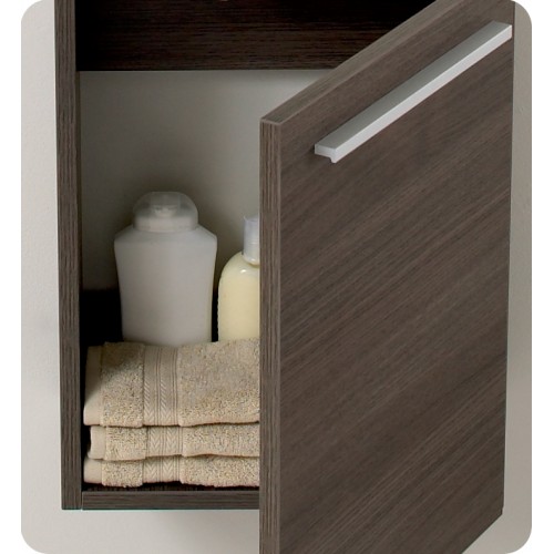 Fresca Pulito Small Gray Oak Modern Bathroom Vanity w/ Tall Mirror