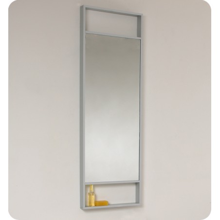 Fresca Pulito Small Teak Modern Bathroom Vanity w/ Tall Mirror