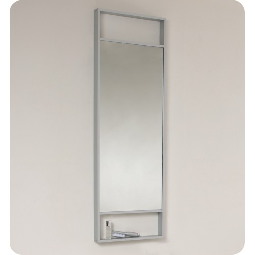 Fresca Pulito Small White Modern Bathroom Vanity w/ Tall Mirror