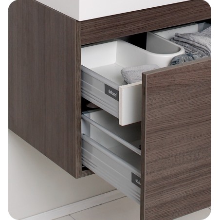 Fresca Nano Gray Oak Modern Bathroom Vanity w/ Medicine Cabinet