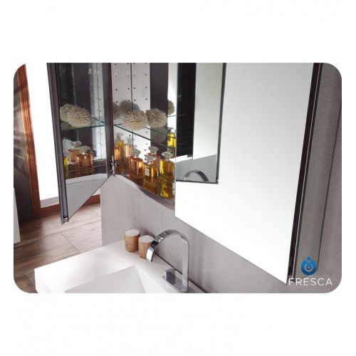 Fresca Mezzo White Modern Bathroom Vanity w/ Medicine Cabinet