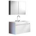 Fresca Mezzo White Modern Bathroom Vanity w/ Medicine Cabinet