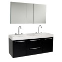 Fresca Opulento Black Modern Double Sink Bathroom Vanity w/ Medicine Cabinet