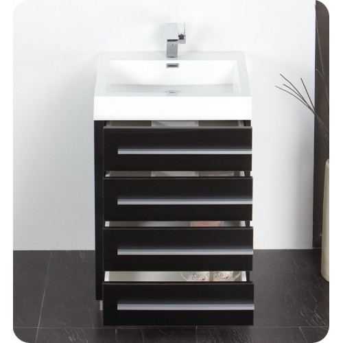 Fresca Livello 24" Black Modern Bathroom Vanity w/ Medicine Cabinet