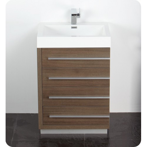 Fresca Livello 24" Gray Oak Modern Bathroom Vanity w/ Medicine Cabinet