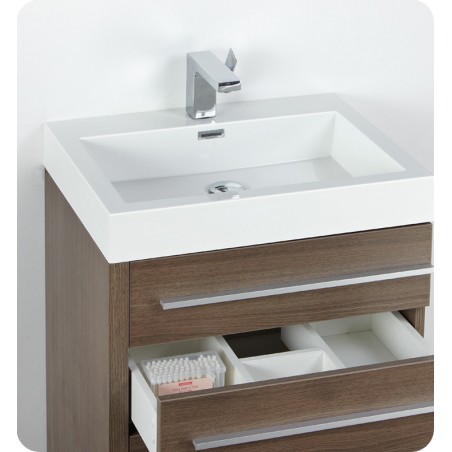 Fresca Livello 24" Gray Oak Modern Bathroom Vanity w/ Medicine Cabinet