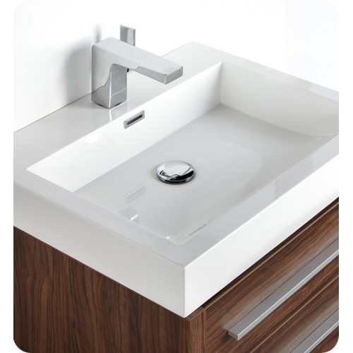 Fresca Livello 24" Walnut Modern Bathroom Vanity w/ Medicine Cabinet