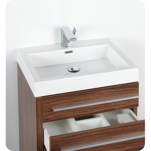 Fresca Livello 24" Walnut Modern Bathroom Vanity w/ Medicine Cabinet