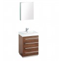 Fresca Livello 24" Walnut Modern Bathroom Vanity w/ Medicine Cabinet