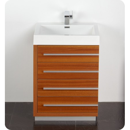 Fresca Livello 24" Teak Modern Bathroom Vanity w/ Medicine Cabinet