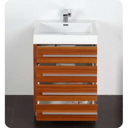 Fresca Livello 24" Teak Modern Bathroom Vanity w/ Medicine Cabinet