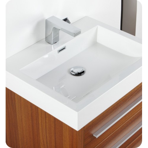 Fresca Livello 24" Teak Modern Bathroom Vanity w/ Medicine Cabinet