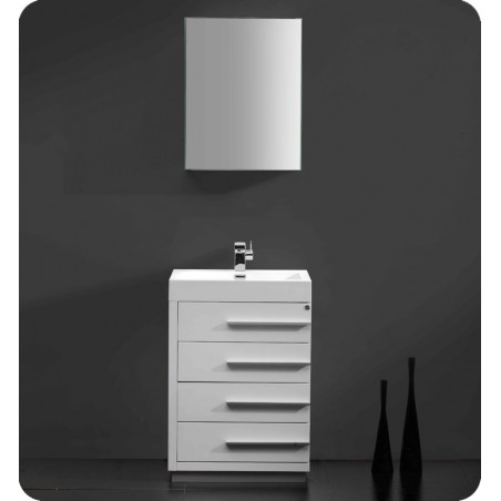 Fresca Livello 24" White Modern Bathroom Vanity w/ Medicine Cabinet